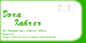 dora kahrer business card